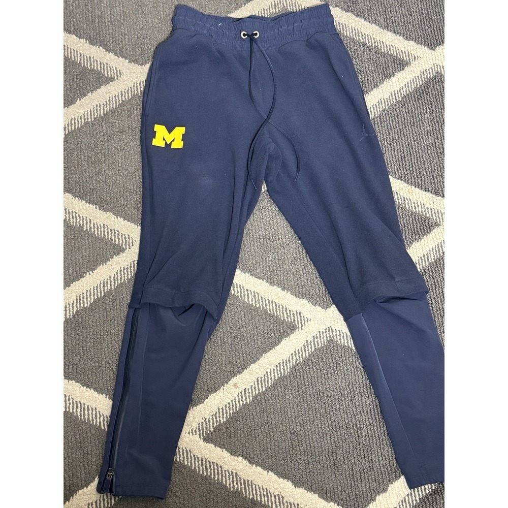 VTG Michigan Wolverines Pants Mens S Blue Nike‎ Air Jordan NCAA Football Warm Up